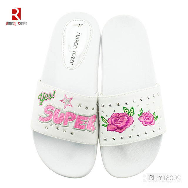 Embroidered summer shoes comfortable series outside wearing slider slippers