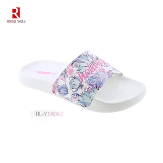 Wholesale Normcore style outdoor and indoor women EVA white slides print logo customized