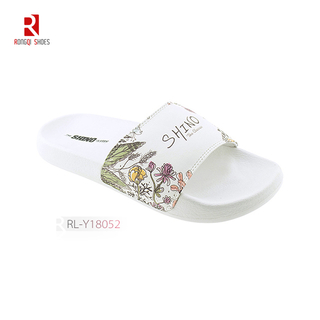 Wholesale Normcore style outdoor and indoor women EVA white slides print logo customized